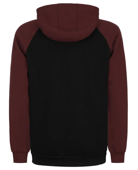 Back view of Flame Resistant Hoodie For Men 10.5oz Cotton Fleece Pullover Navy FR Sweatshirt NFPA 2112 CAT2 UL Classified
