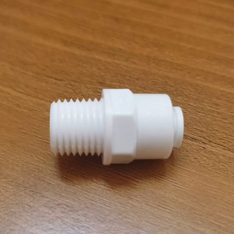 Push To Connect Tube Fitting One Quarter NPT Male To One Quarter OD Tube Quick Connector For Water Purifiers And RO DI Filtration Systems White 10 Pack Easy Install Durable Construction For Home And Industrial Use