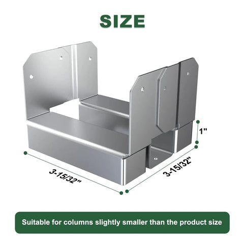 20 Pack 4x4 Post Base For Concrete Adjustable Metal Post Bracket And Anchor Galvanized Steel Slotted Design