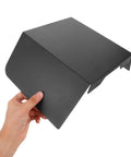 Heavy Duty Aluminum Wall Mount EV Charging Station Rain Shield Weatherproof Canopy shown being held, in sleek black finish and durable design.