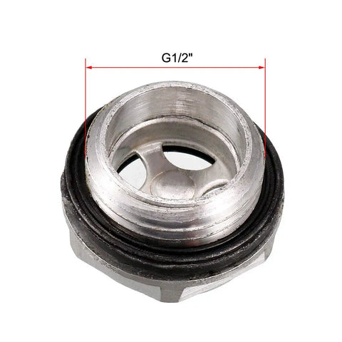 Oil Liquid Level Gauge Sight Glass G1/2 Male Threaded Aluminum Alloy Air Compressor Fittings With O Ring Built To Stand The Heat Durable Aluminum Quick Connection Leak Free Performance