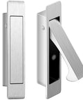 2 Pack Pocket Door Pull Handles 3.54 Inch Stainless Steel Satin Finish Edge Hidden Flush Pull Handles Recessed Drawer Pulls