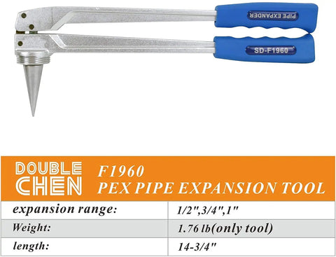 Pex Expansion Tool Kit With ProPEX Expander Heads Four Size Set 3/8 1/2 3/4 1 Inch For PEX A Pipe Meets ASTM F1960