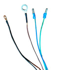 Four labeled wires of a 4 Wire Dump Trailer Remote Control Switch With Magnetic Mount For 12V DC Hydraulic Pump Power Unit