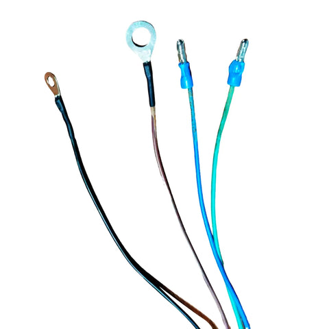 Four labeled wires of a 4 Wire Dump Trailer Remote Control Switch With Magnetic Mount For 12V DC Hydraulic Pump Power Unit