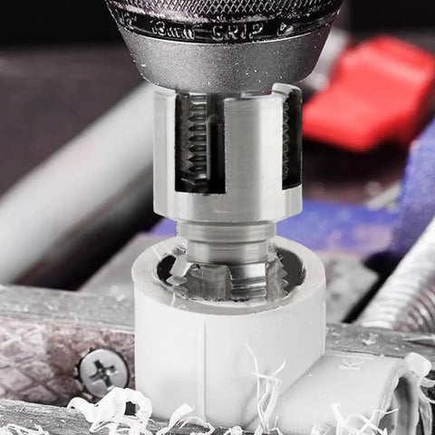 3 In 1 Pipe Threader Kit With Internal And External Threading Screw Extractor And Sealant Tape for One Half Inch and Three Quarter Inch PVC Pipes