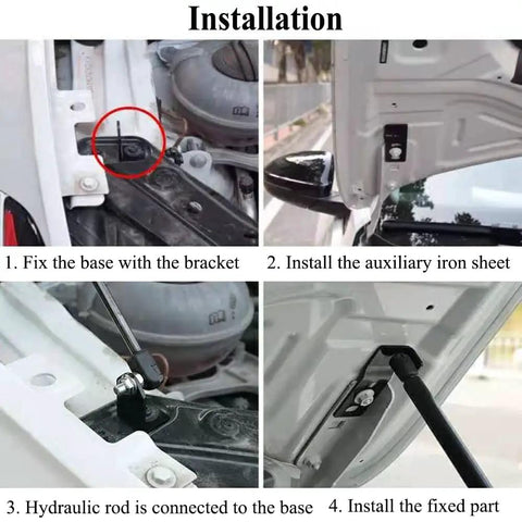 Installation steps for Beefed-Up Front Hood Lift Struts For Jetta MK7 2019-2025 Hydraulic Gas Springs Dampers Stainless Steel
