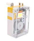 Transparent view of Hand Crank Portable Power Generator For Emergency USB Charging With Built In Light And Battery Storage Ideal For Camping