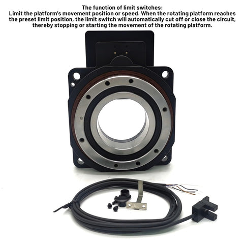 CNC Hollow Rotary Actuator with Hollow Rotating Platform Turntable for 400W Servo NEMA 23 and NEMA 34 Motors, front view