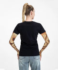 Chill Mode Arm Sleeves With Thumb Holes Upf 50 Sun Shield Light Compression Guards For Running Golf And Hiking Sweat Wicking Mesh viewed from behind.