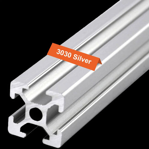 30x30 Aluminum Extrusion 1000mm 2 Pack T Slot Rails European Standard Anodized Silver Linear Rail close-up