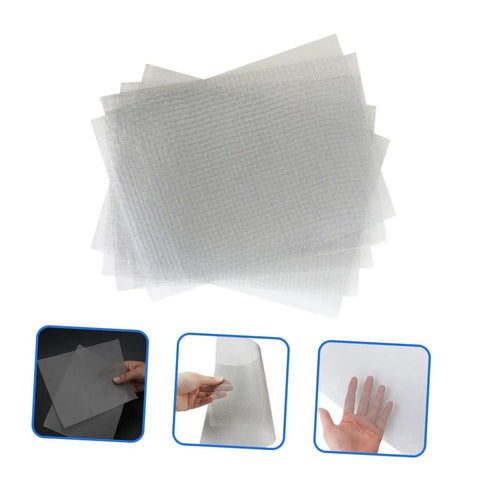 16 Pieces Stainless Steel Welding Mesh Screen For Automotive Bumper Repair Reinforcing Mesh Quick Fix And Seamless Restoration Of Car Damage Durable And Easy To Weld For Fast Bumper Repairs On Cars And Trucks, shown stacked and in hand for size reference