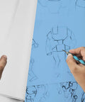 Person tracing design on graphite paper with All In One 200 Sheet White Carbon Transfer Paper Pack With Graphite Tracing Paper And Embossing Styluses