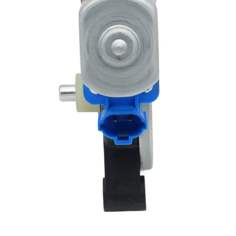 Front Left Driver Side Power Window Lift Motor For 2011 To 2015 Hyundai Sonata And 2011 To 2016 Elantra, top view with blue two pin plug.