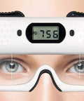 PD Meter Pupil Distance Ruler Pupilometer With Memory Function For Easy At Home Eye Checks And Glasses Fit No Brainer PD Readings CE Certified Optical Tool on face, digital display