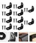 Black Stainless Steel Right Angle Corner Brackets Set With Screws 18 Piece L Shape Furniture Fasteners For Shelves And Chests