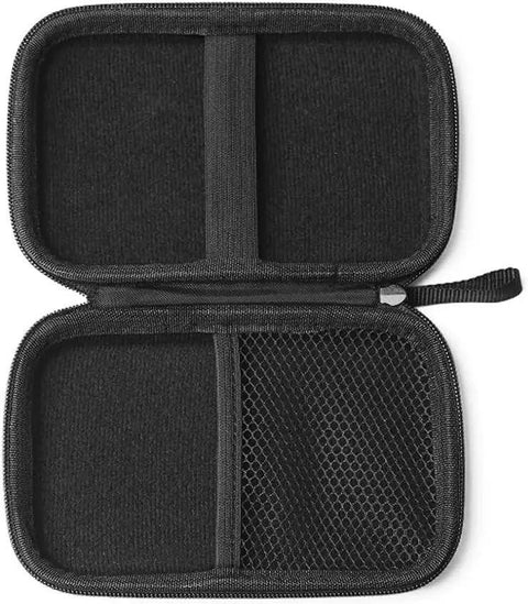 Built Like A Tank EVA Hard Shell Carrying Case For 5.9 Inch Mp3 Players showing open interior with mesh pockets.