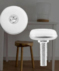 Fix Those Pesky Wobbles Fast With Adjustable M6 Furniture Levelers Screw On Glides, 36mm white glides with screw for stability.