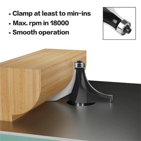 12Mm Shank Tungsten Carbide Corner Round Over Router Bit With Bearing for Precision Woodworking shaping edges on wood.
