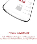 Close-up of a Two Pack 50 Ml Narrow Mouth Borosilicate Erlenmeyer Flask For Lab Use Heavy Wall Chemistry Glassware, showing 50 ml mark