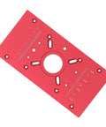Built Tough Aluminum Router Table Insert Plate, Rock Solid Red And Black Anodized Alloy Surface for smooth milling and precise wood cutting.