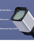 Close-up of Magnetic LED Work Light With Flexible Gooseneck, 1320 Lumen 120V, 12W, showing 28 LEDs and aluminum shell