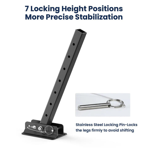 Beefy Heavy Duty Aluminum RV Stabilizer Mount For I Beam Adjustable 17 To 35 Inches Anti Sway Camper Jack seven height positions