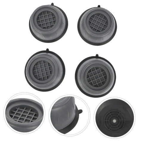 Set of grey anti-slip foot pads from 8 Pack Slip Shockproof Foot Pads For Washing Machines And Refrigerators Heightening Stabilizer Mats.