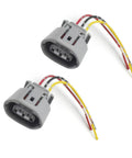 No Hassle Fix Straight Shot Three Wire Alternator Regulator Harness With Heavy Duty Waterproof Plug for Toyota Nissan Mazda Ford Dodge, Gray Two Piece Set.