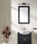 24 Inch Modern LED Vanity Light For Bathroom In Black Painted Finish Dimmable 24W Cold White 5000K 1680 Lumens Above Mirror