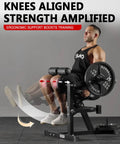 Man using Beast Mode Lower Body Leg Extension And Curl Machine With Glute Bridge Plate Loaded Adjustable Leg Exercise Bench