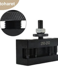 BXA Wedge Style Mini Lathe Tool Post Rack For Machines Up To 15 Inch Swing with rugged steel brackets and adjustable screws.