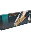 Ocean Beauty Yacht Wooden Model Kit For Adults A 3D Puzzle With Paper Sails And Stand Display Ready Mechanical Sailboat Craft For Brain Teaser Building And Shelf Showpiece. boxed wooden yacht model kit with 95 parts and paper sails