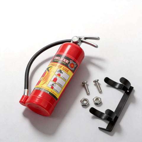 Fresh Red Plastic Fire Extinguisher Drop For 1 10 Rc Rock Crawler Builds Featuring Legit Simulation Look And Durable Lightweight Fitment For Serious Off Trail Crawling Sessions with screws and holder.