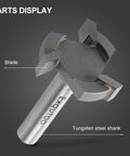 One Quarter Inch Shank One Inch Cutting Diameter T Shape CNC Spoilboard Surfacing Router Bit For Bottom Cleaning And Wood Milling Planing Tool Pro Grade Carbide Mortising Router Bit Long Lasting close-up view