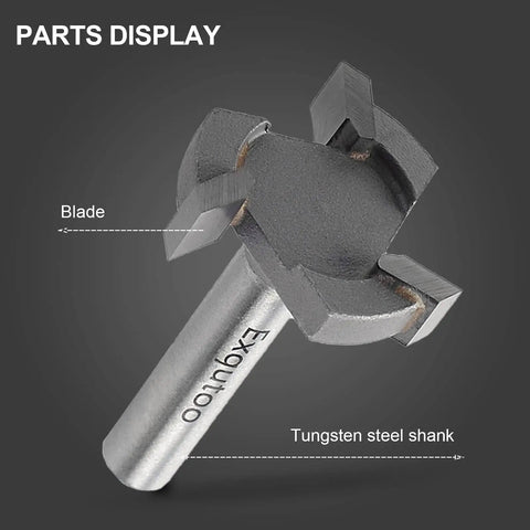 One Quarter Inch Shank One Inch Cutting Diameter T Shape CNC Spoilboard Surfacing Router Bit For Bottom Cleaning And Wood Milling Planing Tool Pro Grade Carbide Mortising Router Bit Long Lasting close-up view