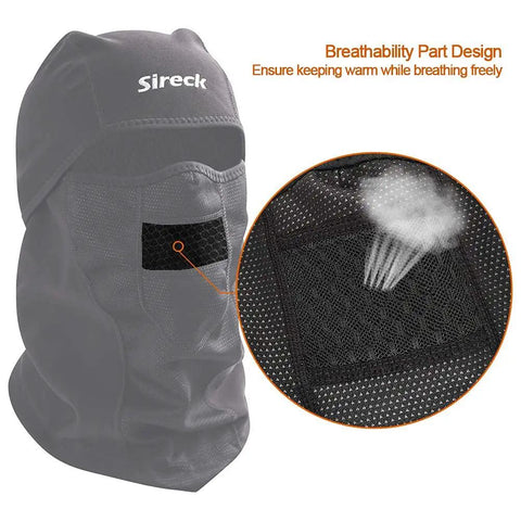 Cold Weather Balaclava Ski Mask With Water Resistant Windproof Fleece Thermal Fabric showing breathability mesh detail