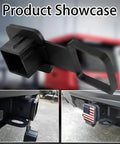 2 Inch Trailer Hitch Cover USA Flag Tube Plug For 2 Inch Receivers Fits Most Vehicles SUV RV Pickup ATV Red Patriot Tow Accessory Durable TPU Construction Weatherproof All Seasons Exterior Car Accessory visibly installed