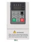 Front view of three phase output VFD for spindle motors, 0.75KW 110V in, 7A single phase to three phase frequency inverter with control panel