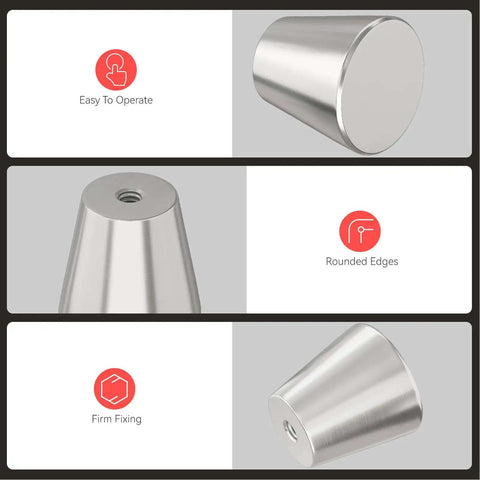 Killer Slick Brushed Nickel Cabinet Knobs and Dresser Knobs for Kitchen Bathroom Bedroom Drawer Hardware Replacement 15 Pack with rounded edges