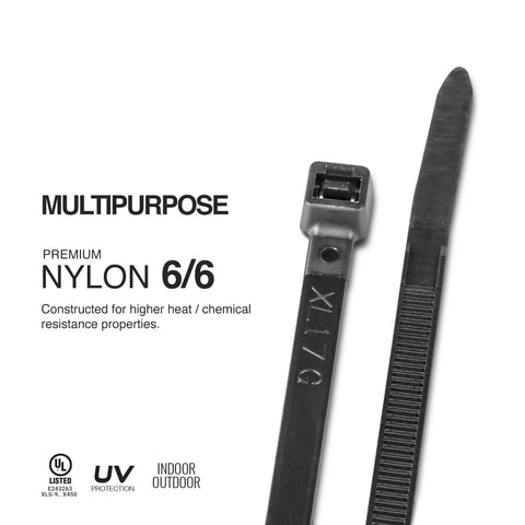 Heavy Duty UV Resistant Black Cable Ties 18 Inch 50 Pack Industrial Strength Six By Six Nylon for Multi Purpose Use