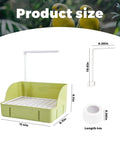 Spacious Expandable Indoor Bird Bath Fountain With Automatic Circulating Faucet And USB Pump Large Bird Bath For Parrots And Small Birds Easy Clean Green, product dimensions shown.