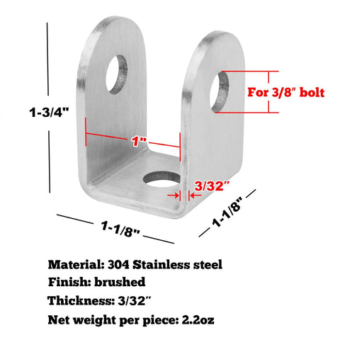 10 Pack U Brackets For One Inch Panels Heavy Duty 304 Stainless Steel With Brushed Finish Three Thirty Seconds Inch Thick