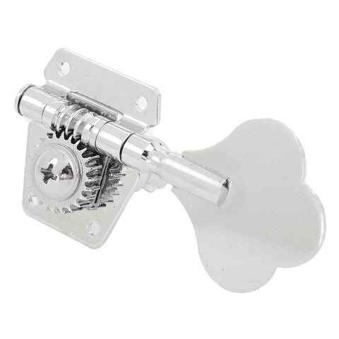 Silver Steel Bass Tuner Knobs For Electric Bass Vintage Open Design Bronze Gear Core Chrome Plated Fine Tuning Tool