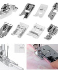 Fbshicung 13-piece presser feet set; metal and clear plastic feet for household sewing machines