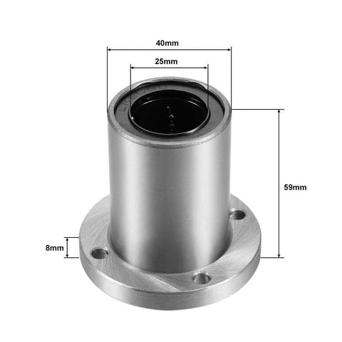 LMF25UU 25mm Round Flange Linear Motion Bushing Double Sealed for 25mm Linear Shaft CNC Machine and 3D Printer