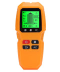Fafeicy Wall Scanner 5 in 1 Stud Finder with LCD Display and Wire Detection in bright orange, featuring a digital screen for measurements.