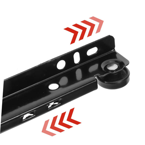 Close-up of Heavy Duty Under Mount Drawer Slides For Dressers And Cabinets Made From Solid Cold Rolled Steel with smooth roller