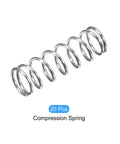 Compression spring, side view, 0.5x7mm OD, 15mm free length, 304 stainless steel, 20 pcs, silver