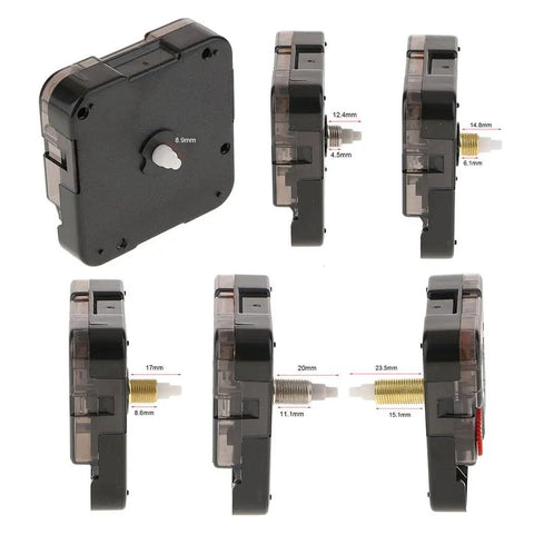 Diy Wall Clock Movement Replacement Kit With Silent Sweep Movements No Hands Needed Black 8.9mm Shaft No Thread Includes Two Movements